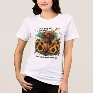Das Leben ist besser mit einem Dachshund Sonnenblu Tri-Blend Shirt