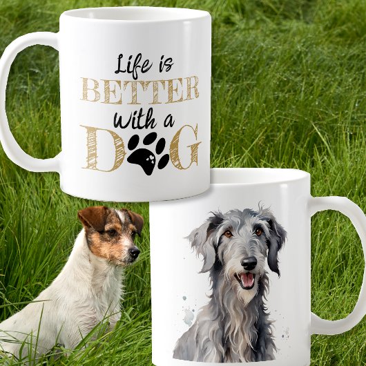 Das Leben ist besser mit einem Deerhound-Geschenk Kaffeetasse