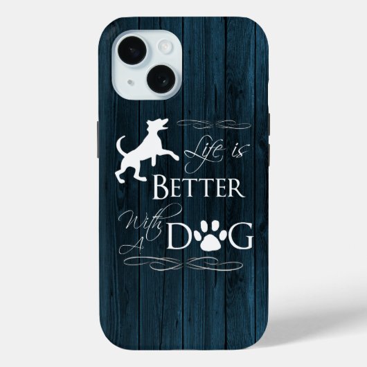Das Leben ist besser mit einem Dog iPhone Case - B (Rückseite)