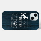 Das Leben ist besser mit einem Dog iPhone Case - B (Rückseite (Horizontal))
