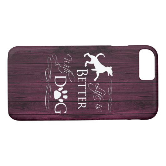 Das Leben ist besser mit einem Dog iPhone Case - M (Rückseite (Horizontal))