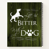 Das Leben ist besser mit einem Dog-Notebook - Grün Notizblock (Rückseite)