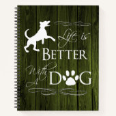 Das Leben ist besser mit einem Dog-Notebook - Grün Notizblock (Vorderseite)