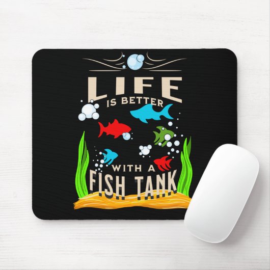 Das Leben ist besser mit einem Fischtank, farbigen Mousepad (Mit Mouse)