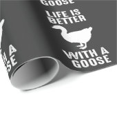 Das Leben ist besser mit einem Gänse für den Vogel Geschenkpapier (Rolleneckpunkt)