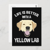 Das Leben ist besser mit einem Gelbe Labrador Postkarte (Vorne/Hinten)