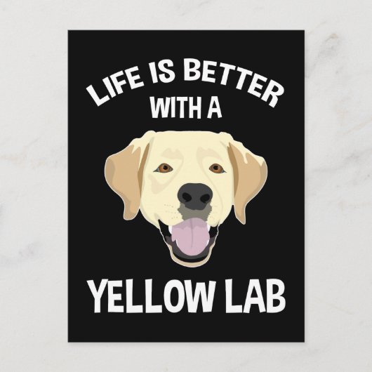 Das Leben ist besser mit einem Gelbe Labrador Postkarte (Vorderseite)