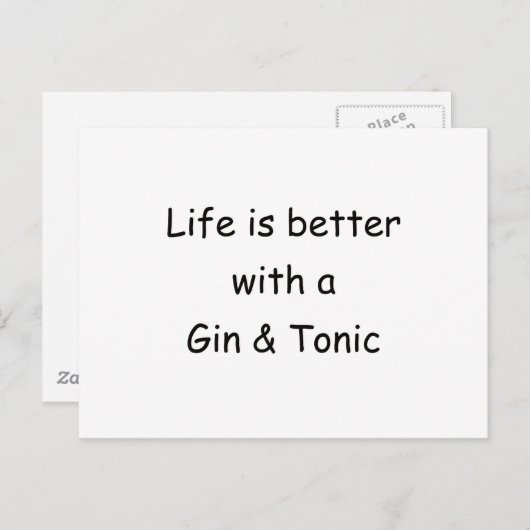 Das Leben ist besser mit einem Gin & Tonic Postkarte (Vorne/Hinten)