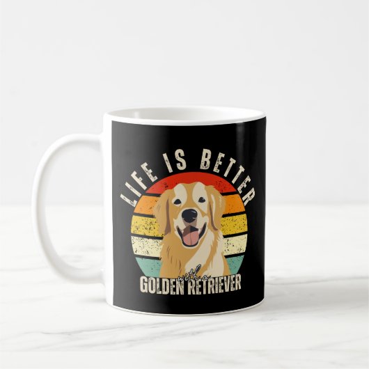 Das Leben ist besser mit einem Golden Retriever, H Kaffeetasse (Links)