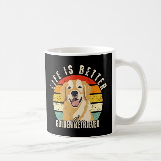 Das Leben ist besser mit einem Golden Retriever, H Kaffeetasse (Rechts)