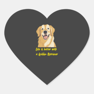 Das Leben ist besser mit einem Golden Retriever � Herz-Aufkleber