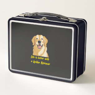 Das Leben ist besser mit einem Golden Retriever � Metall Brotdose