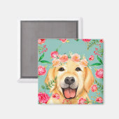 Das Leben ist besser mit einem goldenen Retriever Magnet (Vorderseite/Rückseite)