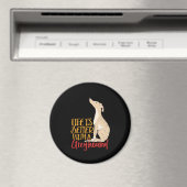 Das Leben ist besser mit einem Grauhund Funny Hund Magnet (In Situ (Geschirrspüler))