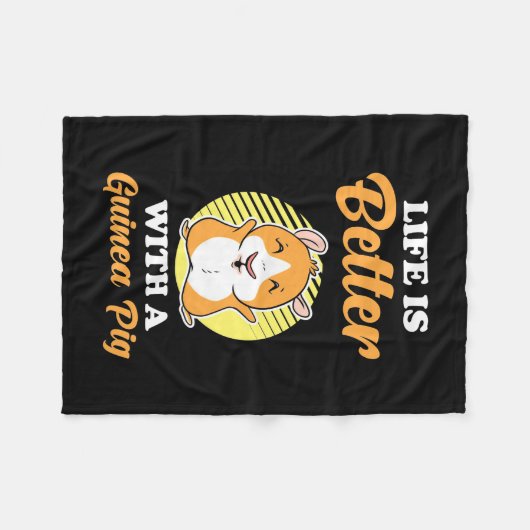 Das Leben ist besser mit einem Guinea-Schwein Fleecedecke (Vorderseite (Horizontal))