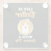 Das Leben ist besser mit einem Guinea-Schwein Glasuntersetzer (Rückseite)