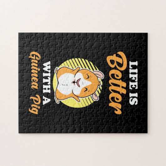 Das Leben ist besser mit einem Guinea-Schwein Puzzle (Horizontal)