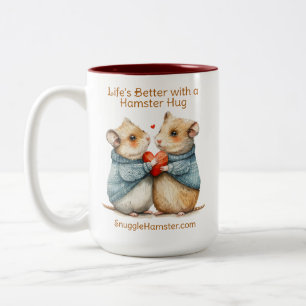 Das Leben ist besser mit einem Hamsterhug   Snuggl Zweifarbige Tasse