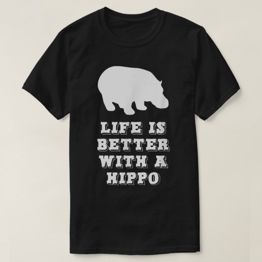Das Leben ist besser mit einem Hippo-Lover-Geschen T-Shirt (Design vorne)