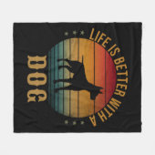 DAS LEBEN IST BESSER MIT EINEM HUND FLEECEDECKE (Vorderseite (Horizontal))