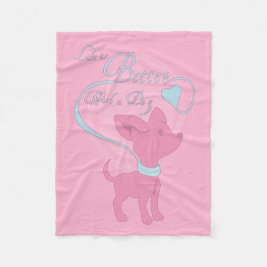 Das Leben ist besser mit einem Hund Fleecedecke (Vorderseite)