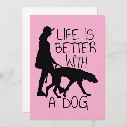 Das Leben ist besser mit einem Hund - Hundeliebhab Einladung (Vorne/Hinten)