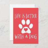 Das Leben ist besser mit einem Hund - Hundeliebhab Einladung (Vorne/Hinten)