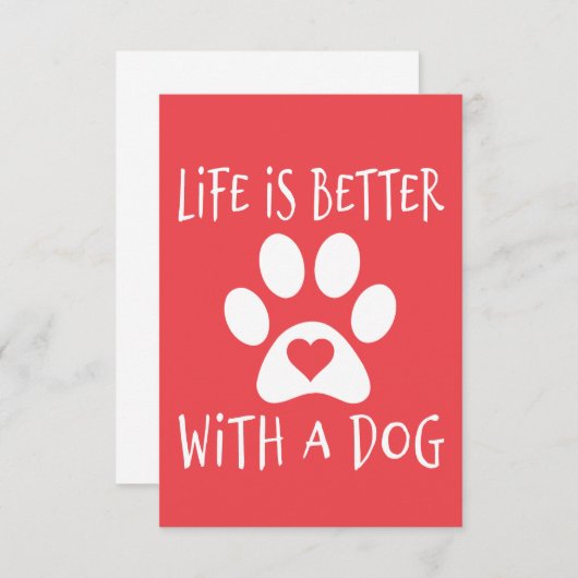 Das Leben ist besser mit einem Hund - Hundeliebhab Einladung (Vorne/Hinten)