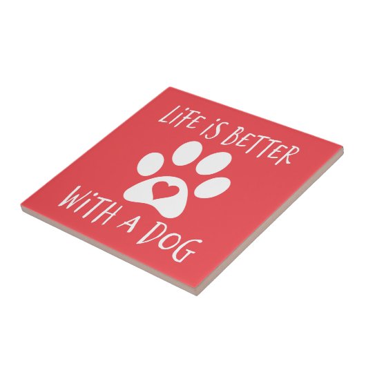 Das Leben ist besser mit einem Hund - Hundeliebhab Fliese (Seite)