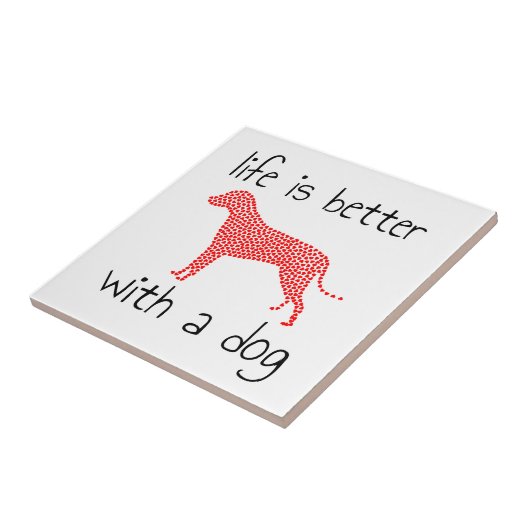 Das Leben ist besser mit einem Hund - Hundeliebhab Fliese (Seite)
