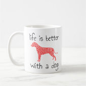 Das Leben ist besser mit einem Hund - Hundeliebhab Kaffeetasse (Links)
