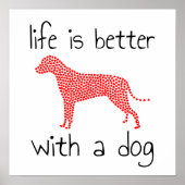 Das Leben ist besser mit einem Hund - Hundeliebhab Poster (Vorne)