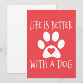 Das Leben ist besser mit einem Hund - Hundeliebhab Save The Date (Vorne/Hinten)