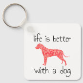 Das Leben ist besser mit einem Hund - Hundeliebhab Schlüsselanhänger (Vorderseite)