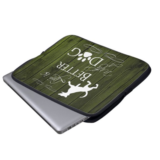 Das Leben ist besser mit einem Hund-Laptop-Sieb - Laptopschutzhülle (Vorne Knopf)