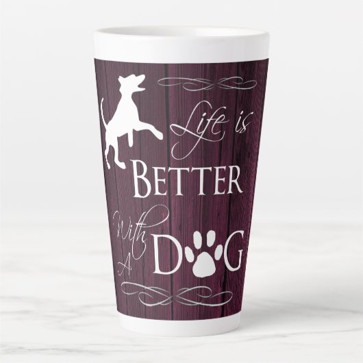 Das Leben ist besser mit einem Hund Latte Tasse - (Vorderseite)