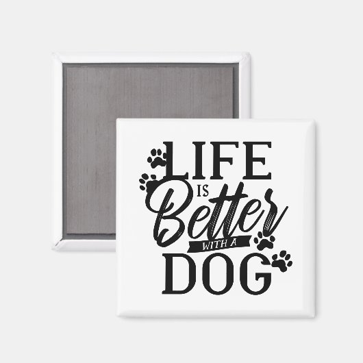 Das Leben ist besser mit einem Hund Magnet (Vorderseite/Rückseite)