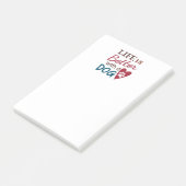 "Das Leben ist besser mit einem Hund" Post-it Klebezettel (angewinkelt)