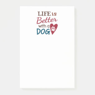 "Das Leben ist besser mit einem Hund" Post-it Klebezettel