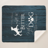 Das Leben ist besser mit einem Hund Sherpa Blanket Sherpadecke (Vorderseite (Horizontal))