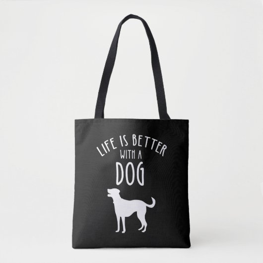Das Leben ist besser mit einem Hund Tasche (Vorderseite)
