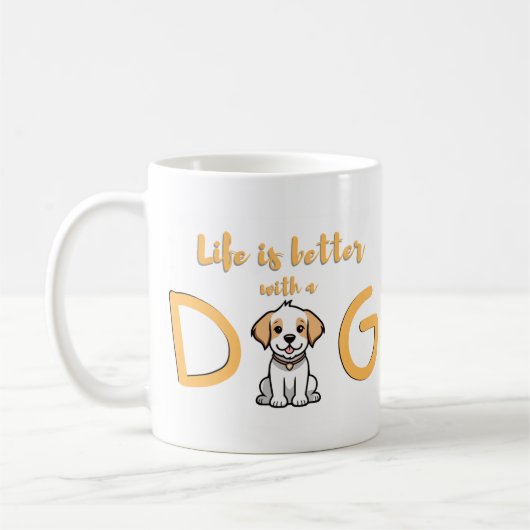 Das Leben ist besser mit einem Hund - Tasse (Links)