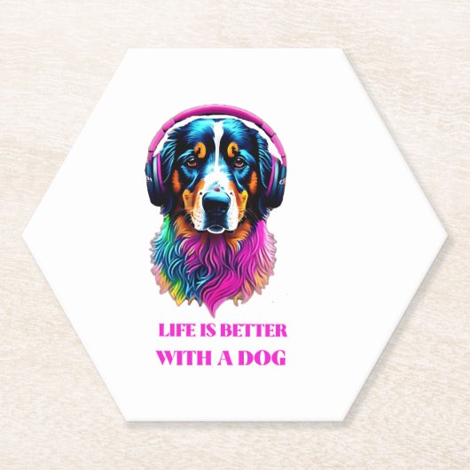 Das Leben ist besser mit einem Hund Untersetzer (Vorderseite)
