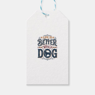Das Leben ist besser mit einem Hund Vintage Gravur Geschenkanhänger