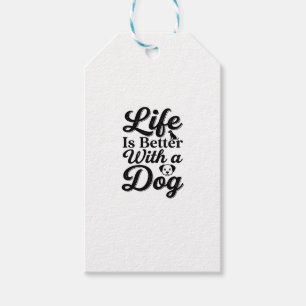 Das Leben ist besser mit einem Hund Vintage Hausti Geschenkanhänger
