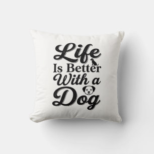 Das Leben ist besser mit einem Hund Vintage Hausti Kissen