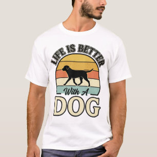 Das Leben ist besser mit einem Hund Vintage-Shirt- T-Shirt