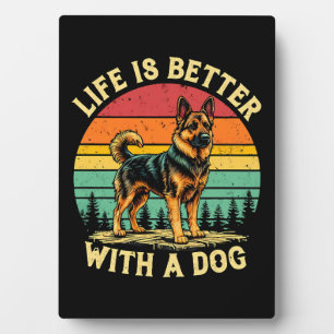 Das Leben ist besser mit einem Hund - Vintager Son Fotoplatte