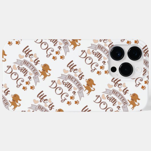 Das Leben ist besser mit einem Hundeschokolade wit Case-Mate iPhone Hülle (Rückseite (Horizontal))