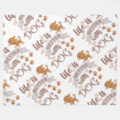 Das Leben ist besser mit einem Hundeschokolade wit Fleecedecke (Vorderseite (Horizontal))